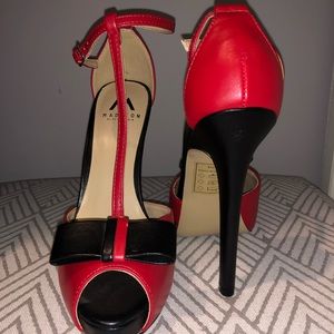 Red and black heels